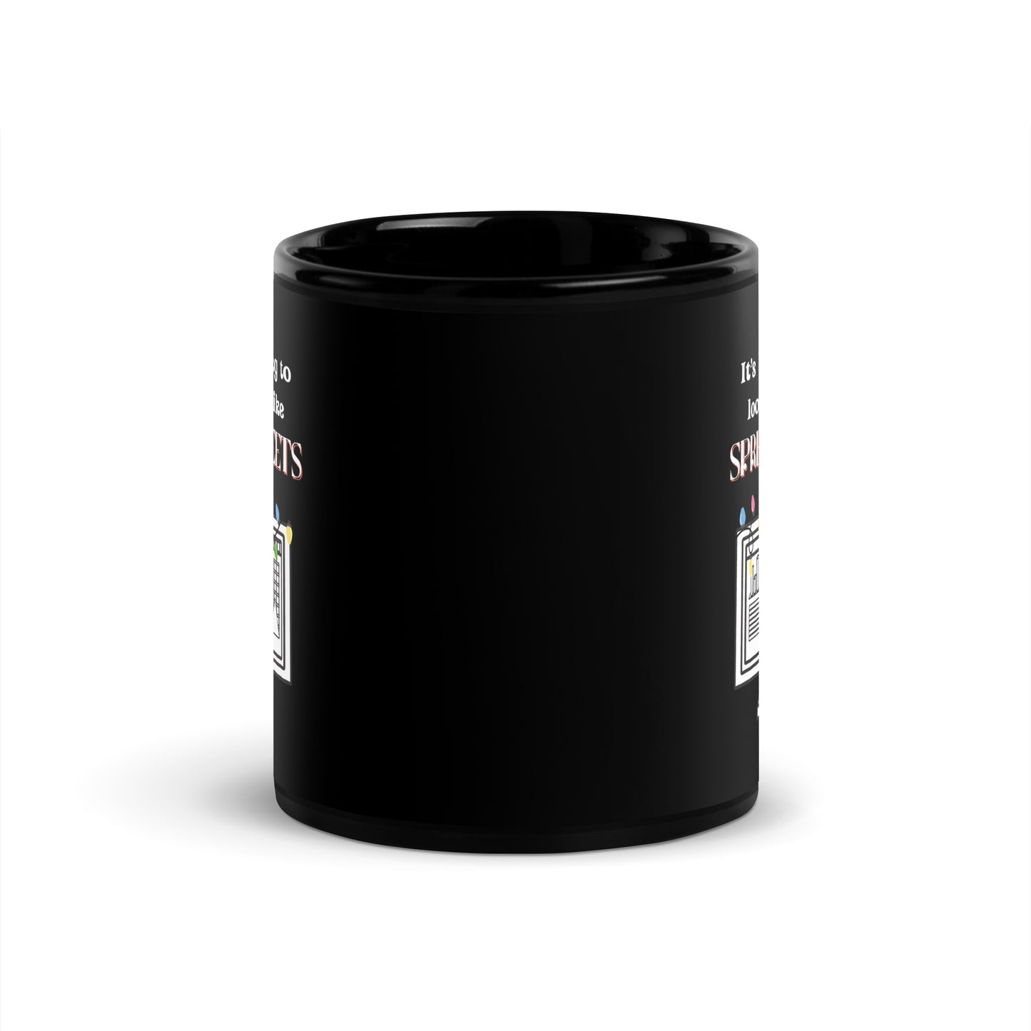 Holiday Spreadsheets 11oz Black Glossy Mug