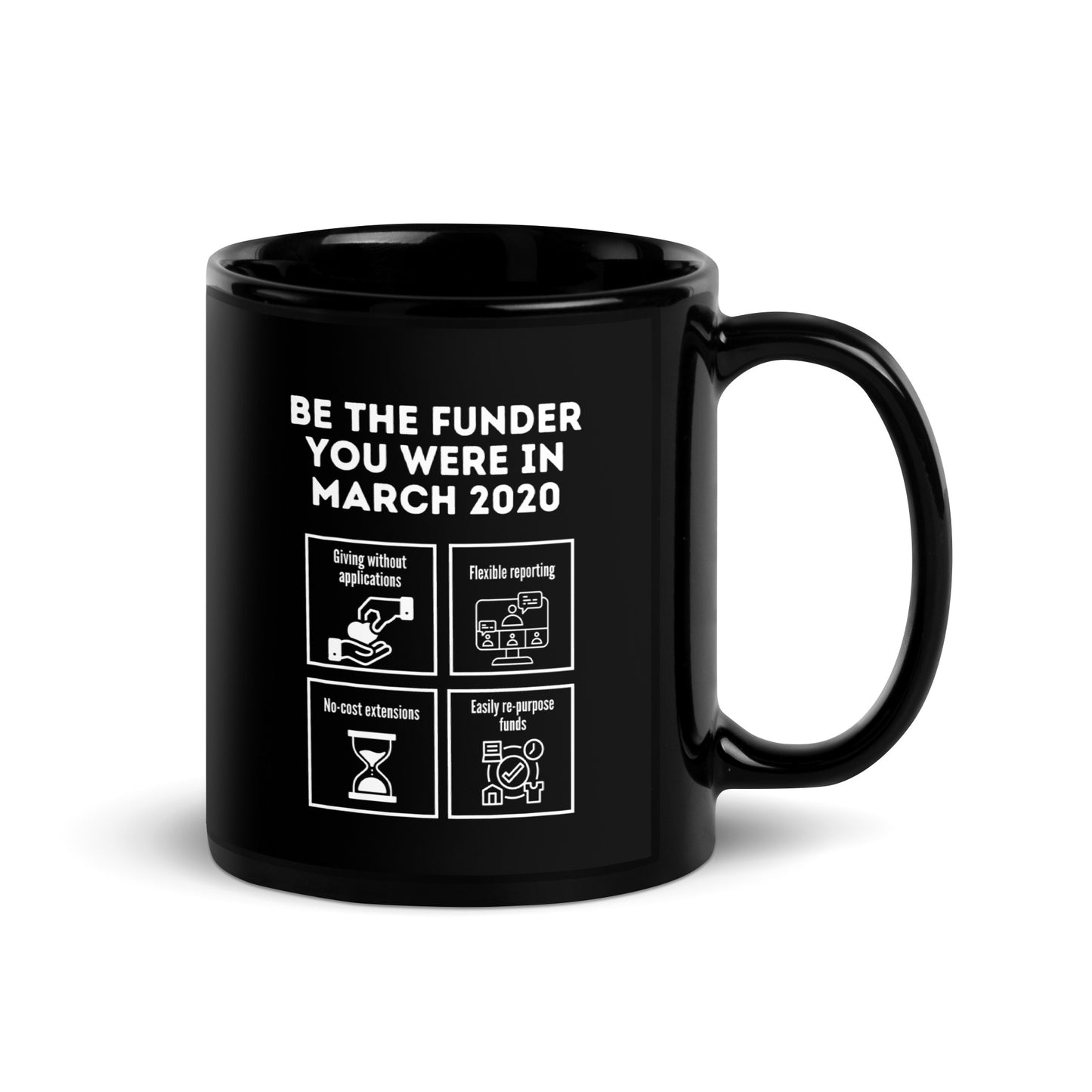 Be the Funder You Were in March 2020 Black Glossy Mug 11oz