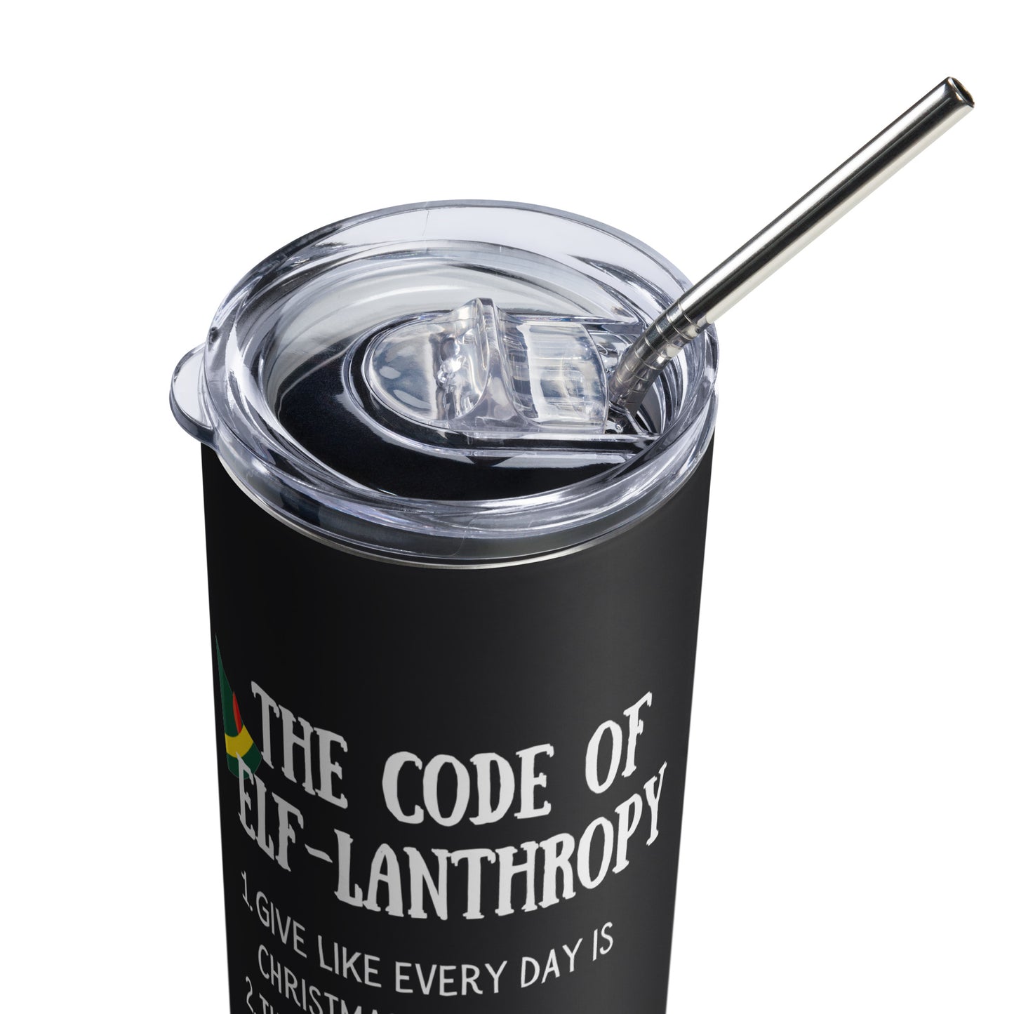 Code of Elf-lanthropy Stainless steel tumbler