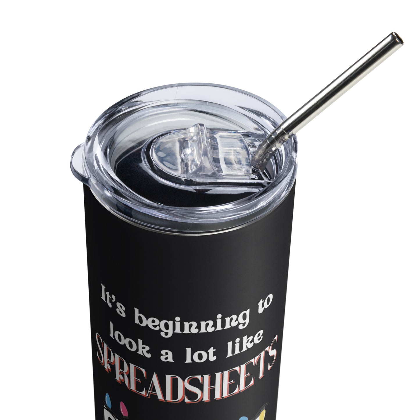 Holiday Spreadsheets Stainless steel tumbler