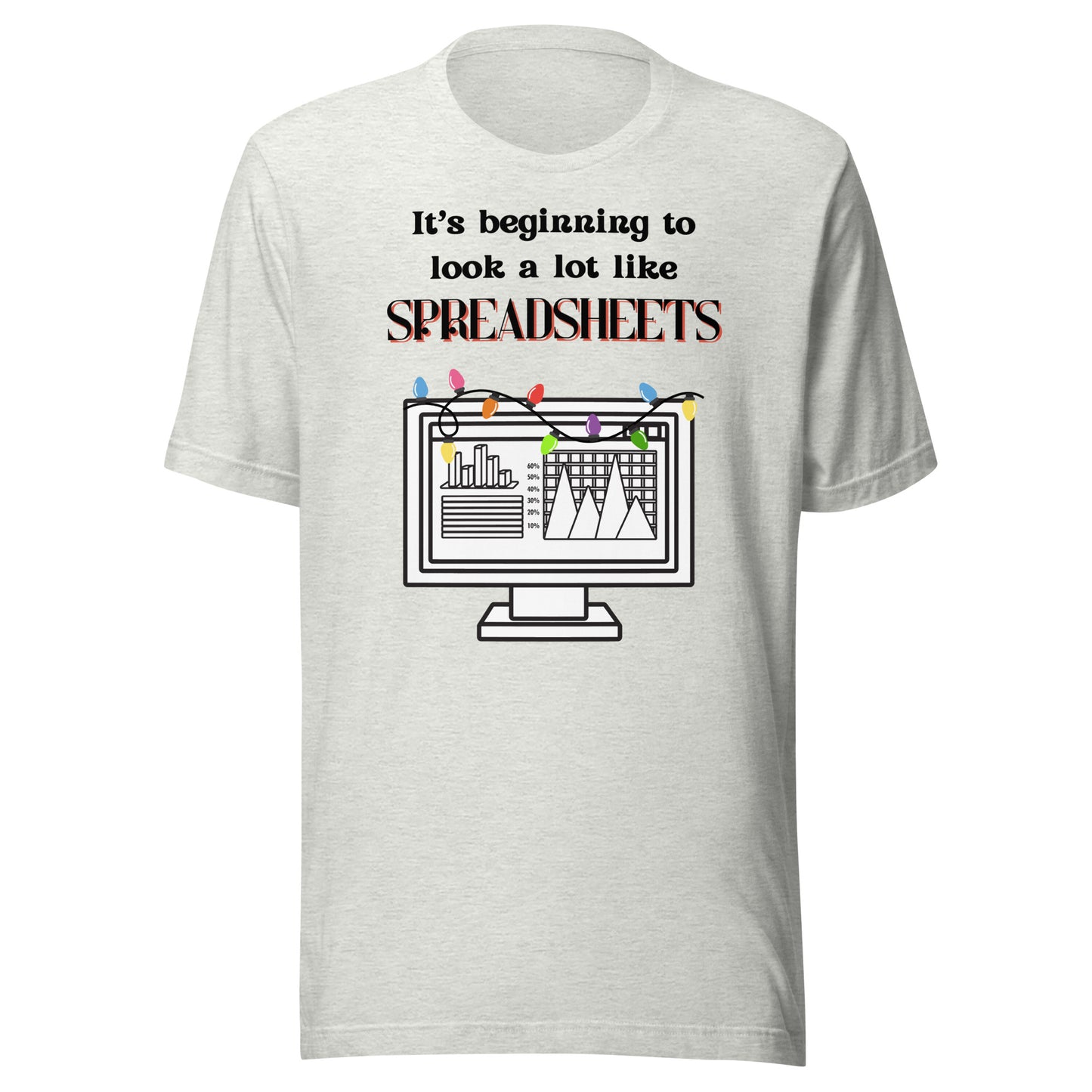 Holiday Spreadsheets light Unisex t-shirt