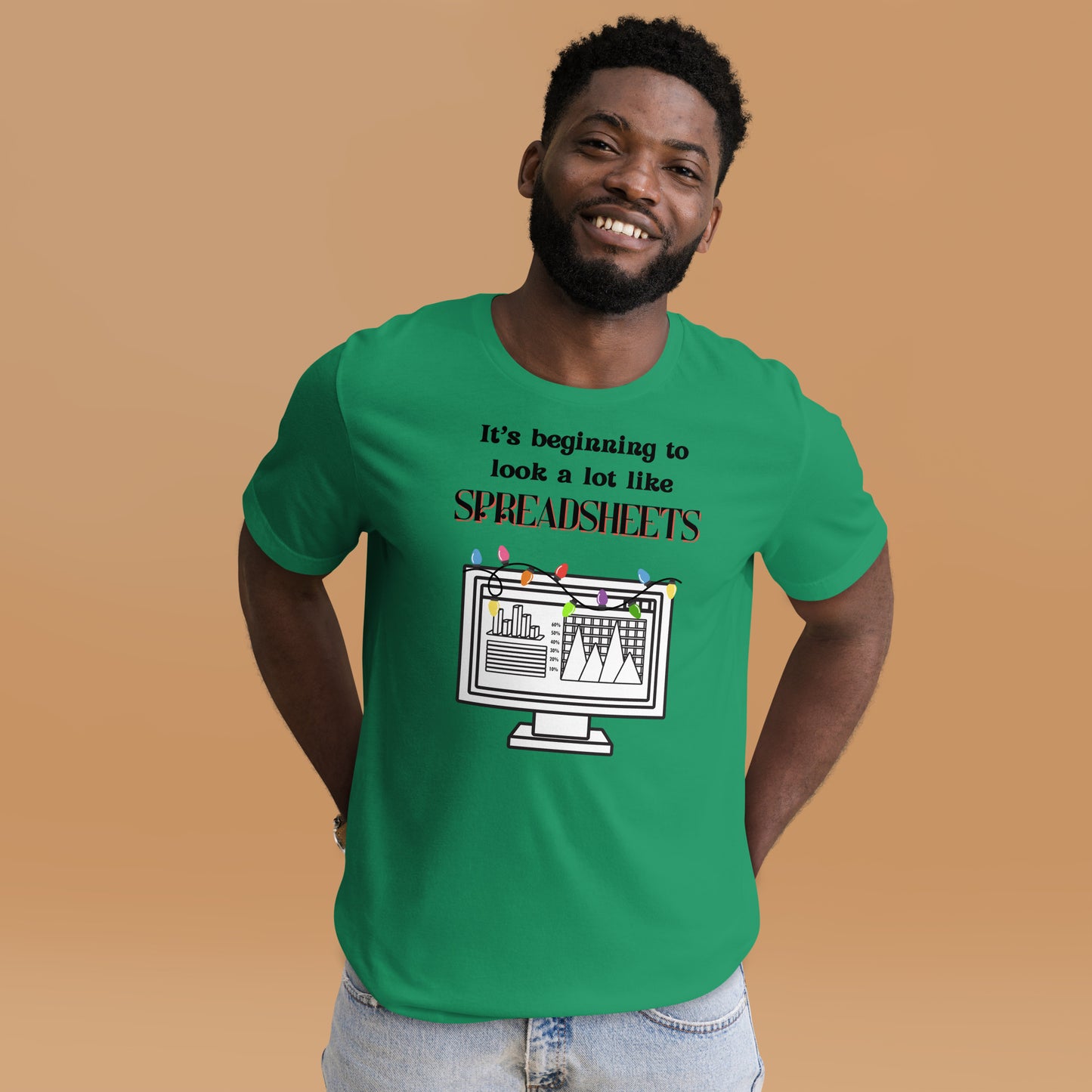 Holiday Spreadsheets light Unisex t-shirt