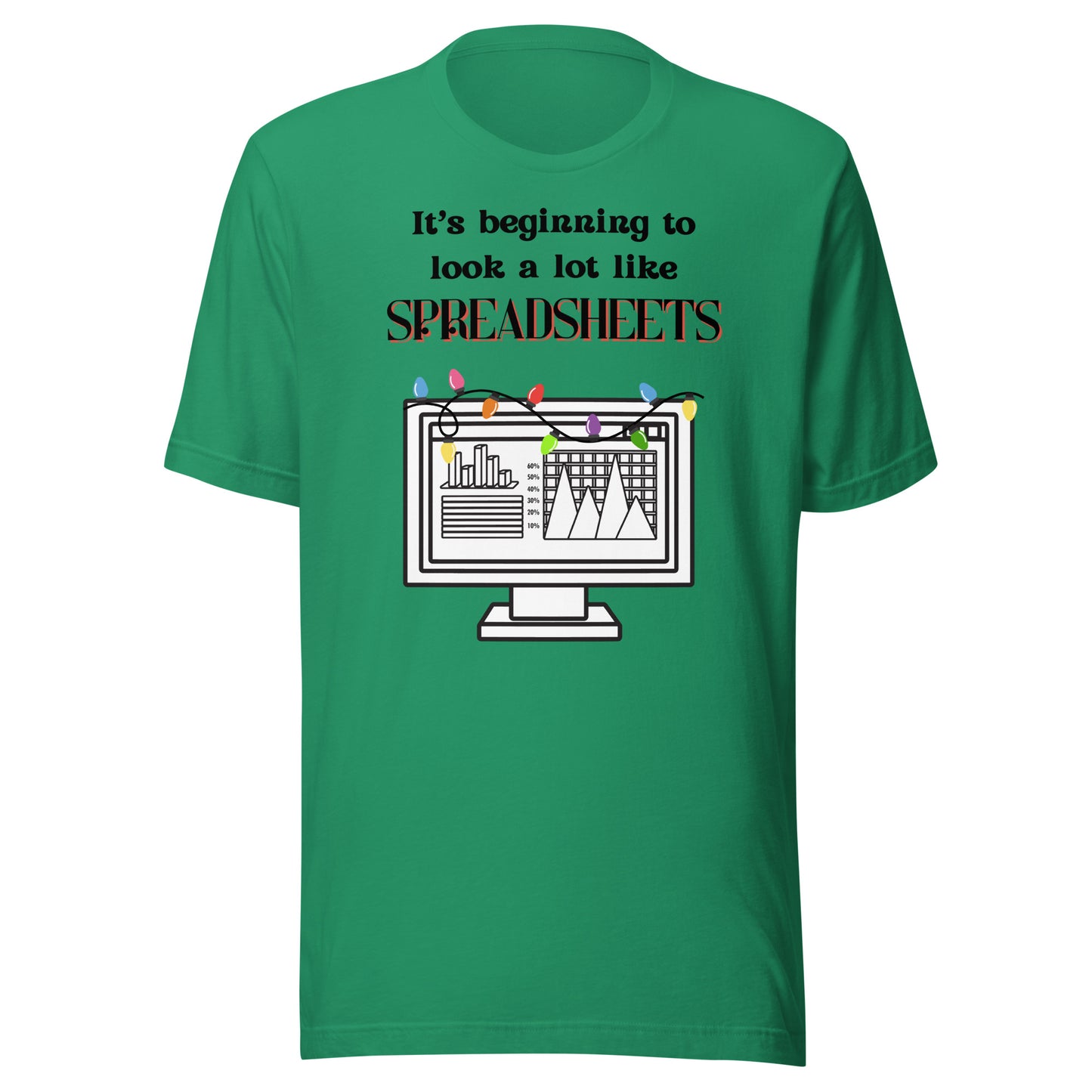 Holiday Spreadsheets light Unisex t-shirt