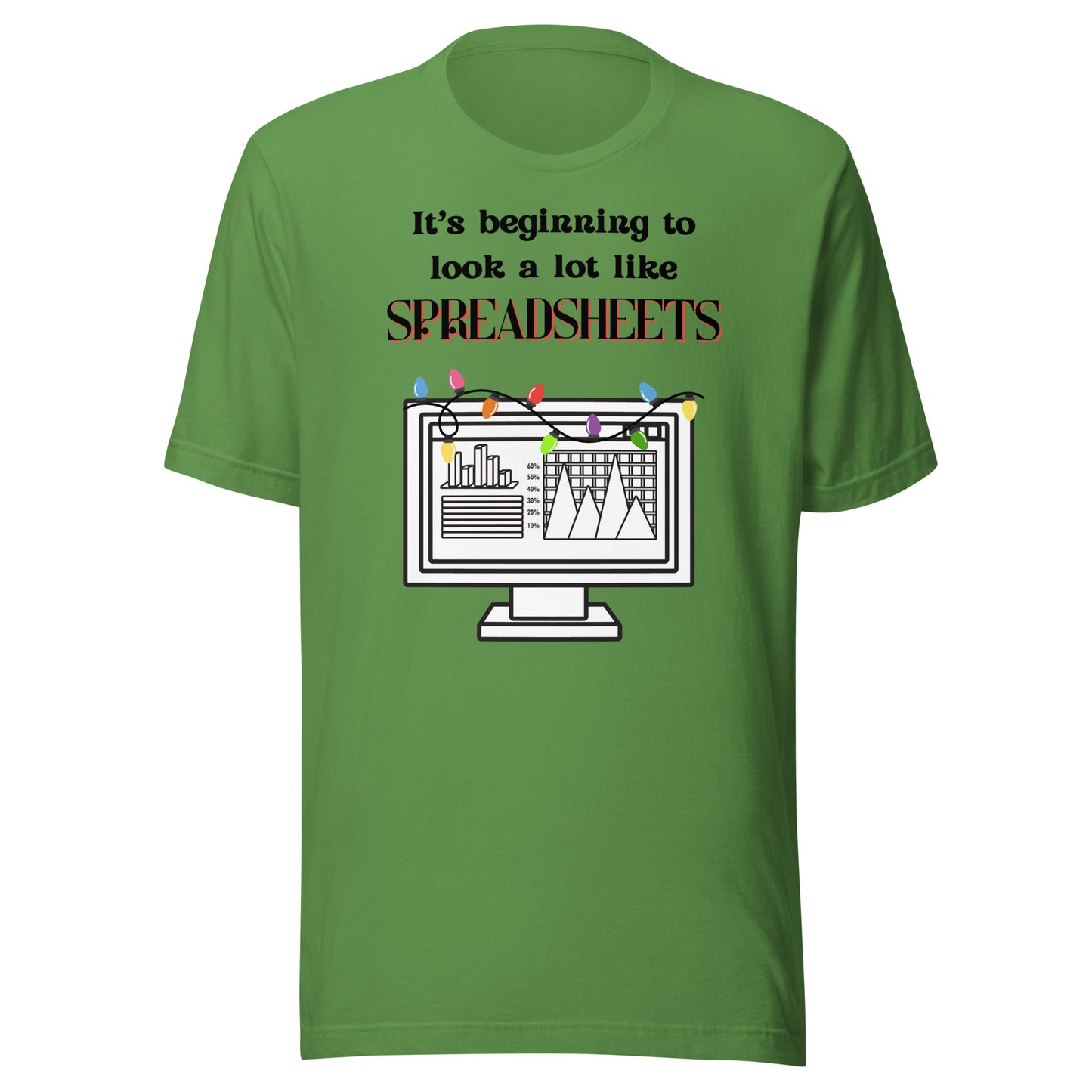 Holiday Spreadsheets light Unisex t-shirt
