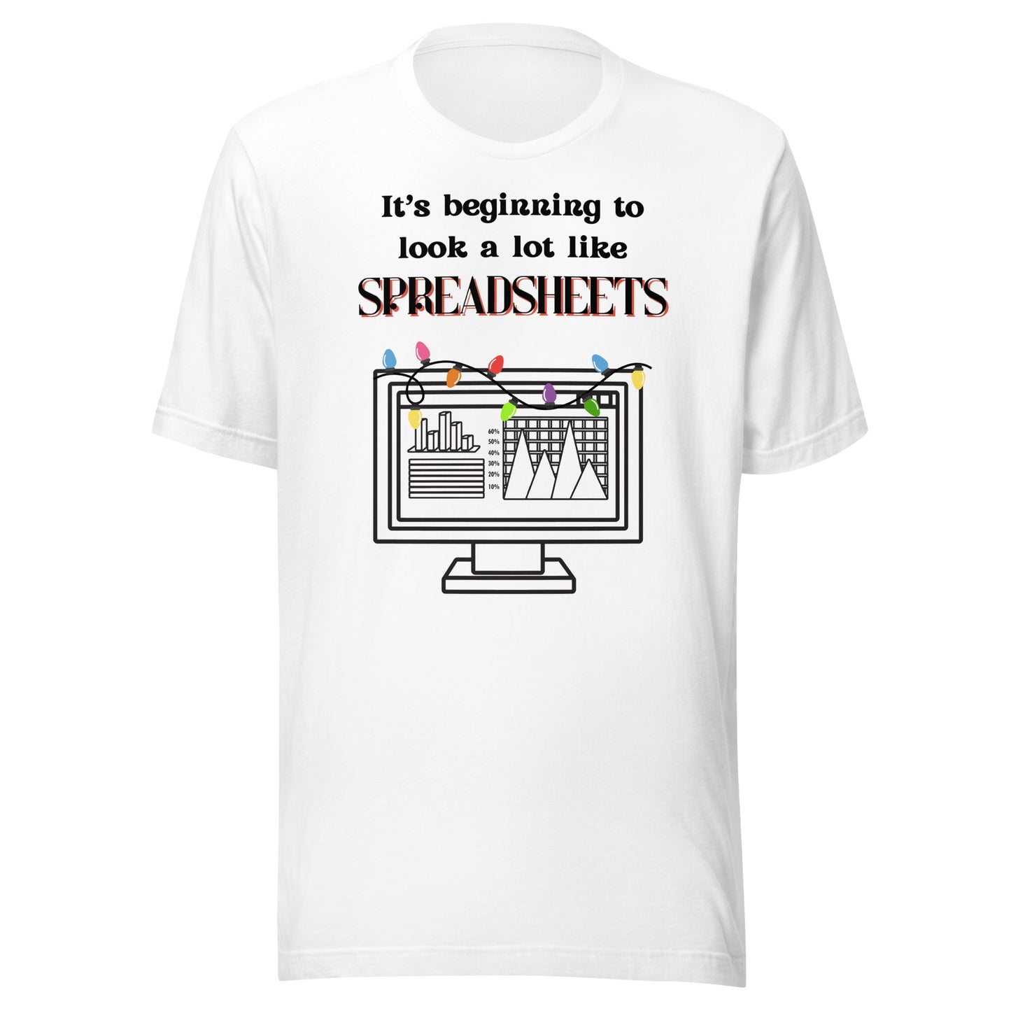 Holiday Spreadsheets light Unisex t-shirt