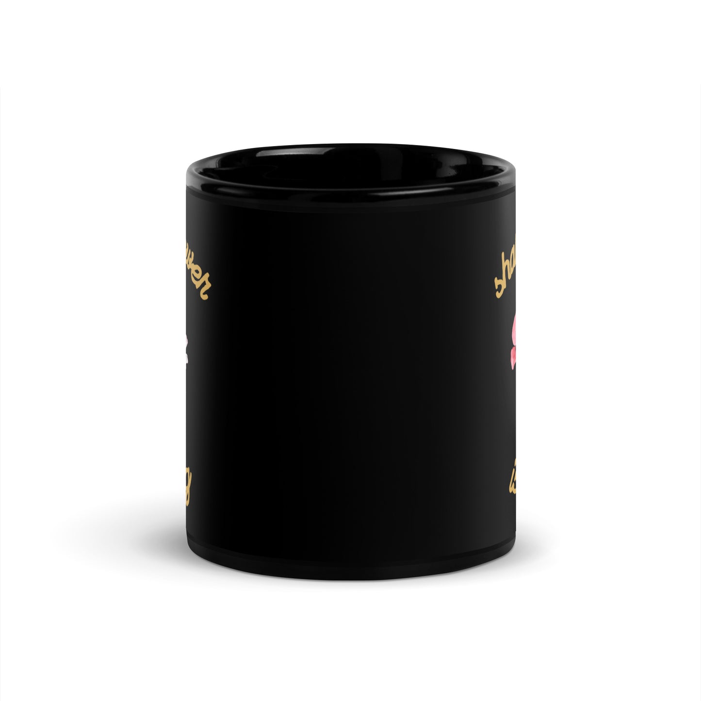 Sharing Power is Caring Floral Black Glossy Mug 11oz-recalciGrant