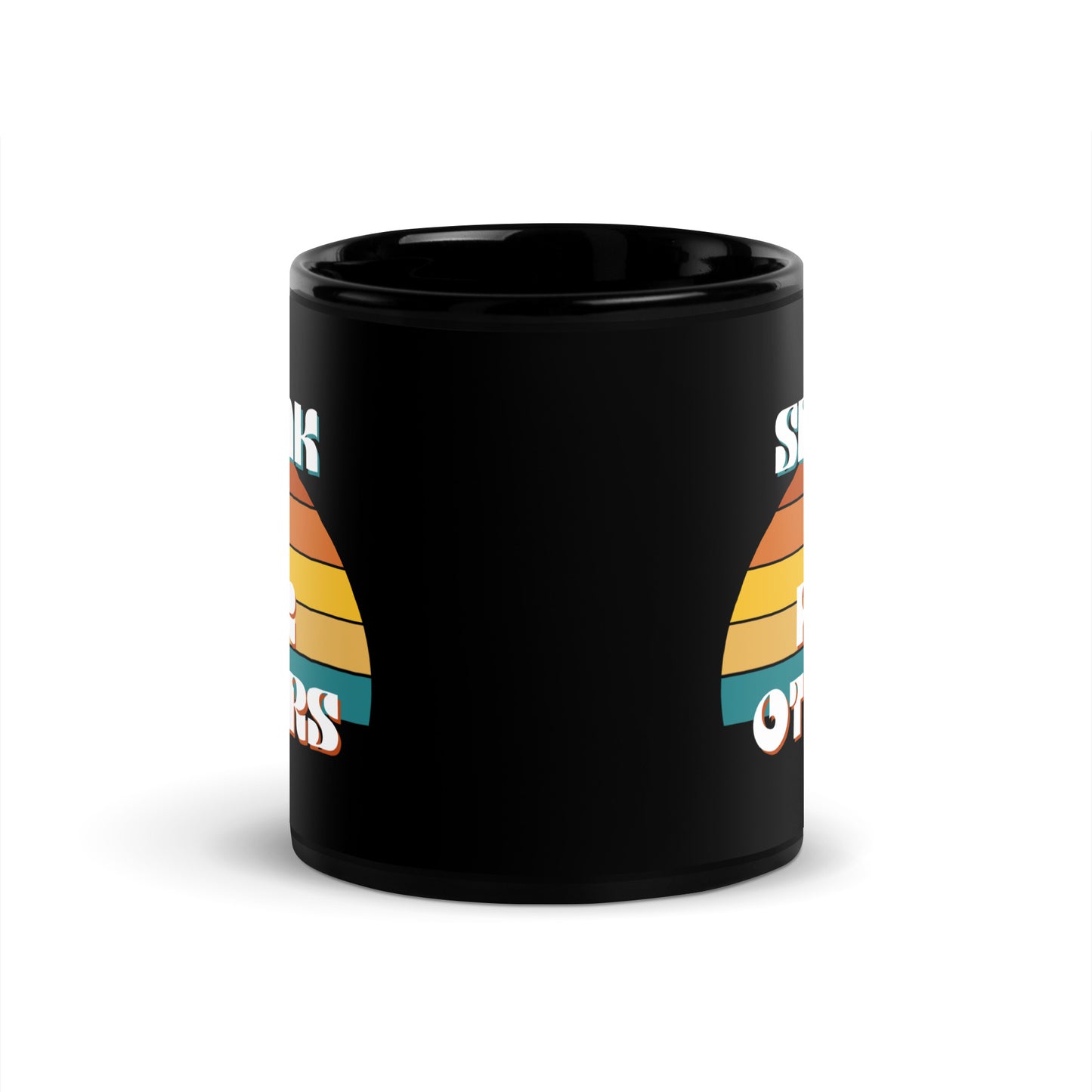 Speak Up for Others Retro Sunset Black Glossy Mug 11oz-recalciGrant