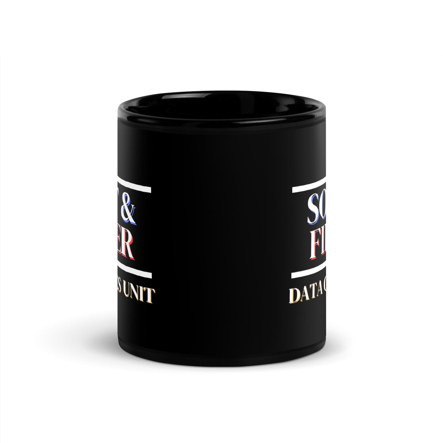 Data Crimes Unit Black Glossy Mug 11oz-recalciGrant