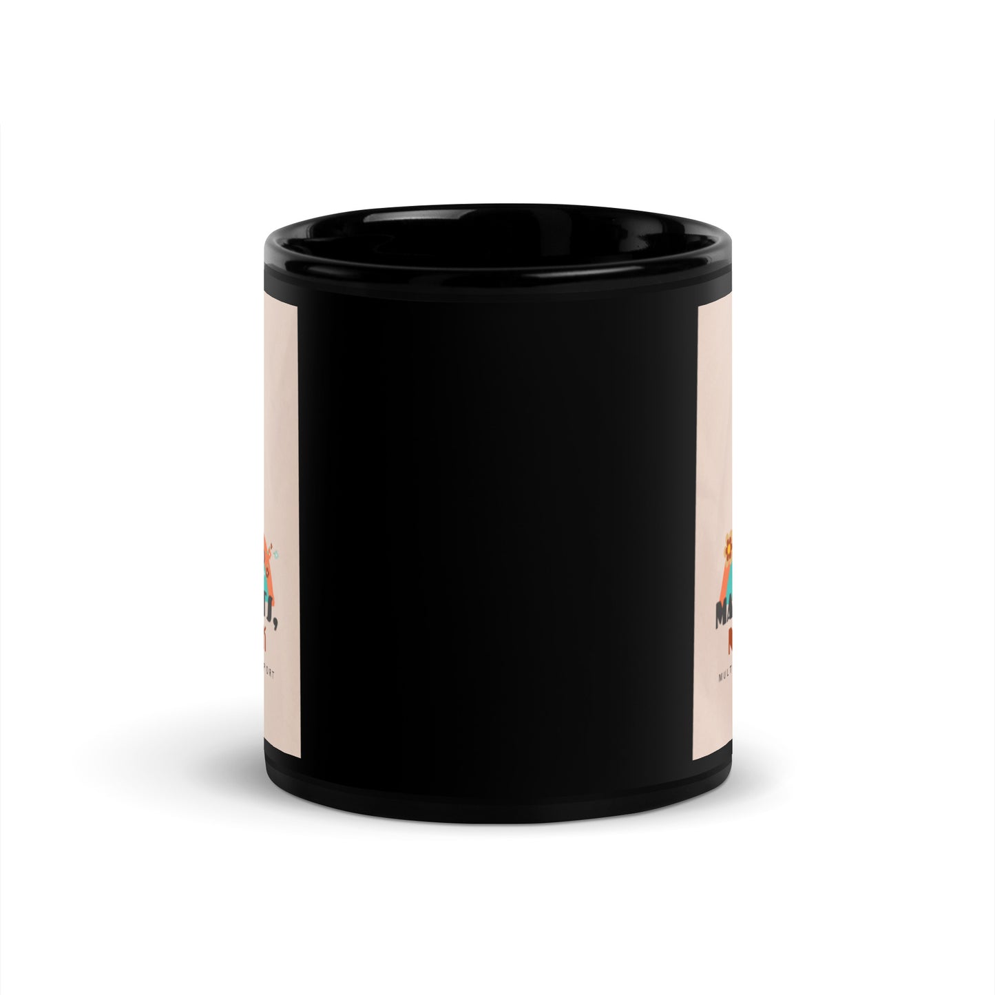 Retro Groovy Make Grants, Not Work Black Glossy Mug 11oz