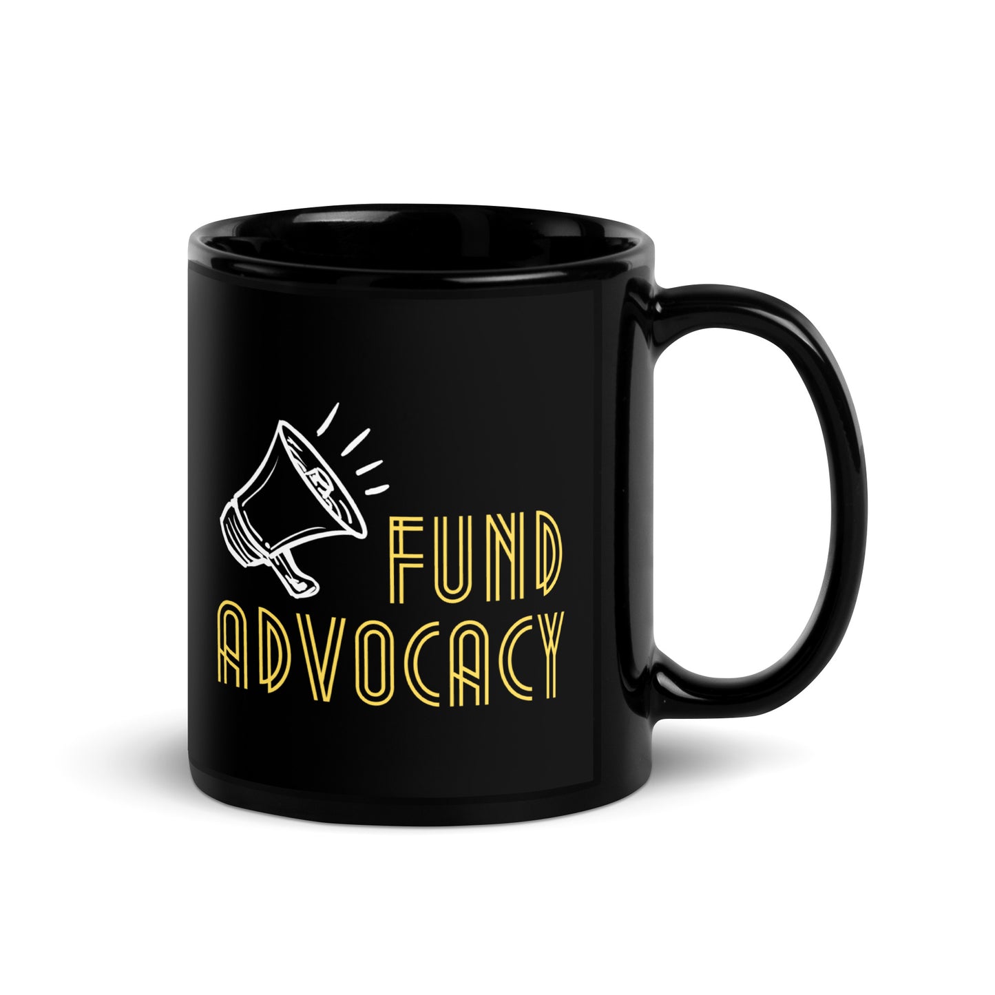 Fund Advocacy Black Glossy Mug 11oz-recalciGrant
