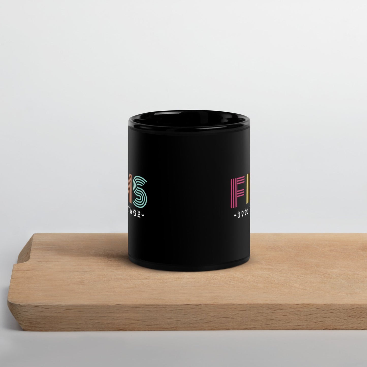FIMS 1991 Vintage Black Glossy Mug 11oz-recalciGrant