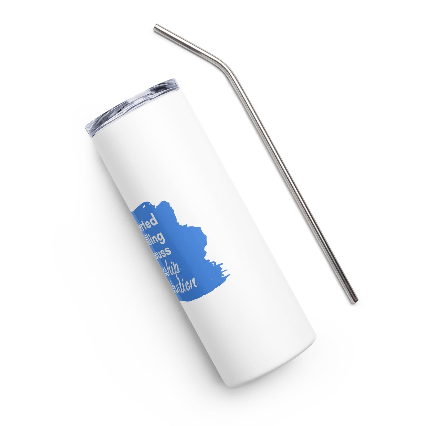 Introverted but Willing to Discuss Scholarship Admin Stainless steel tumbler