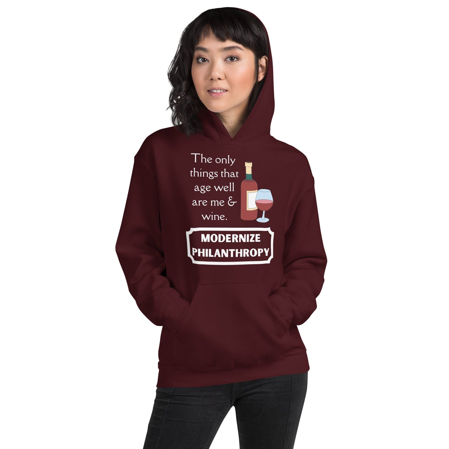 Modernize Philanthropy Wine Unisex Hoodie-recalciGrant