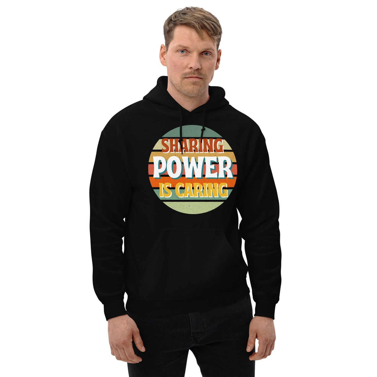 Sharing Power is Caring Retro Sunset Unisex Hoodie-recalciGrant