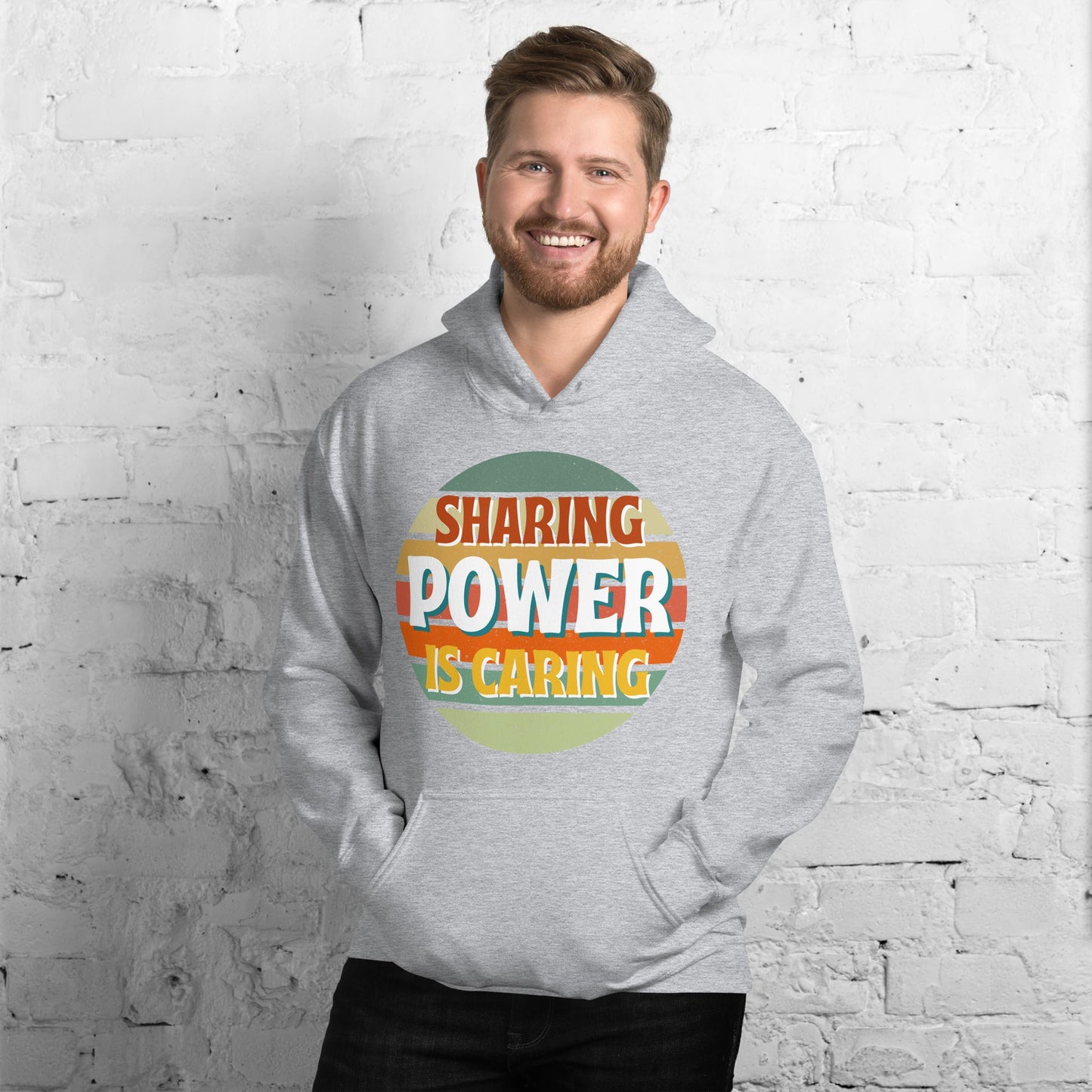 Sharing Power is Caring Retro Sunset Unisex Hoodie-recalciGrant