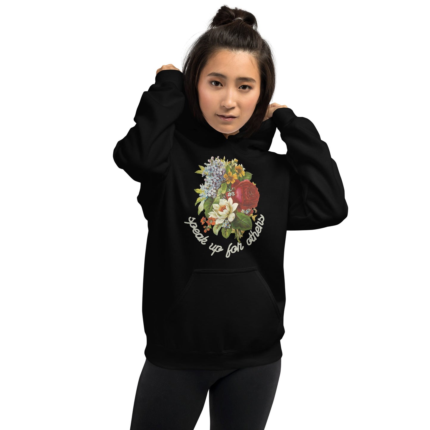 Speak Up for Others Floral Unisex Hoodie-recalciGrant