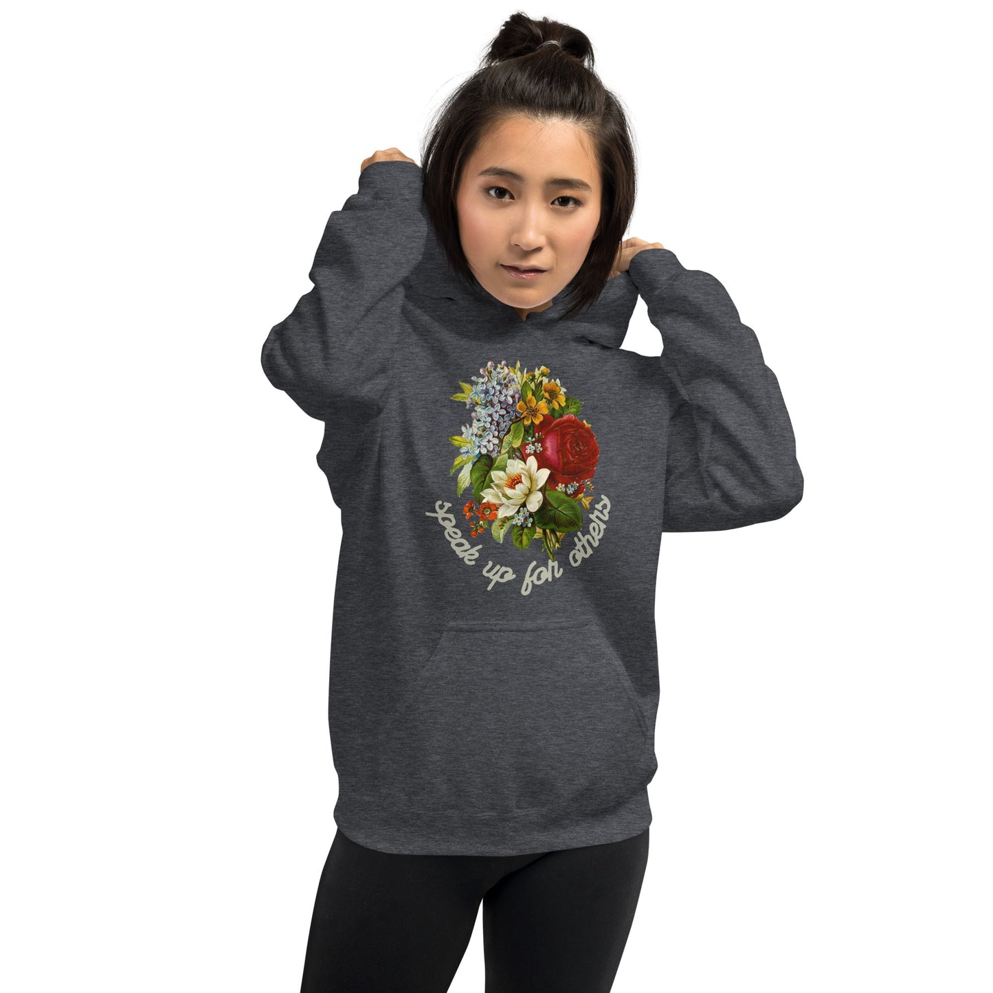Speak Up for Others Floral Unisex Hoodie-recalciGrant