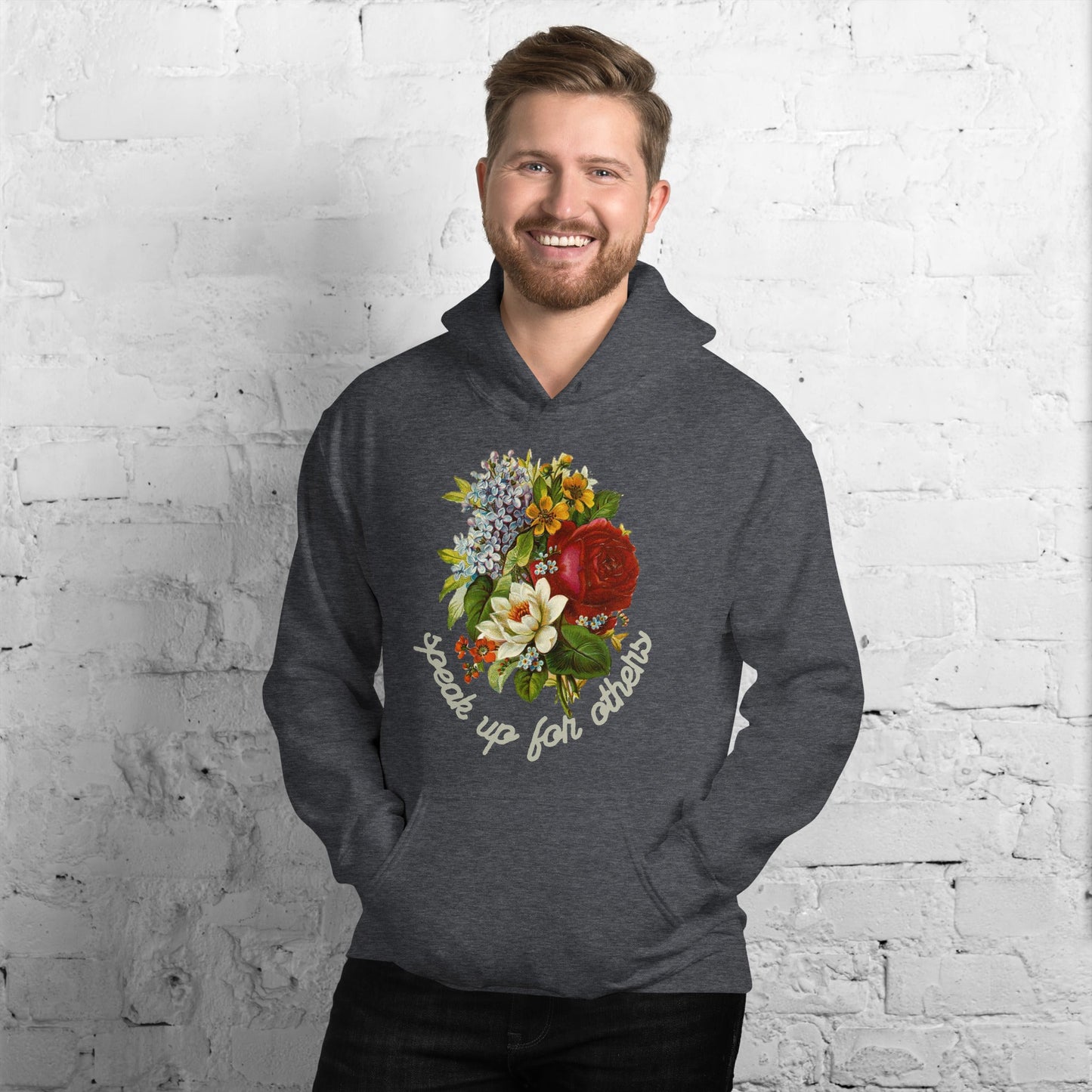 Speak Up for Others Floral Unisex Hoodie-recalciGrant