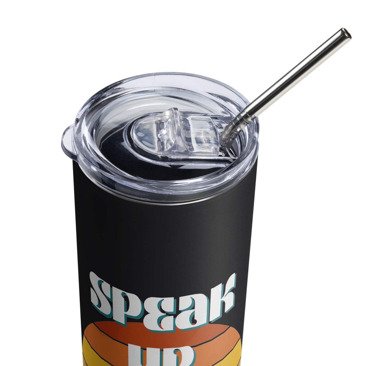 Speak Up for Others Retro Sunset Stainless steel tumbler-recalciGrant