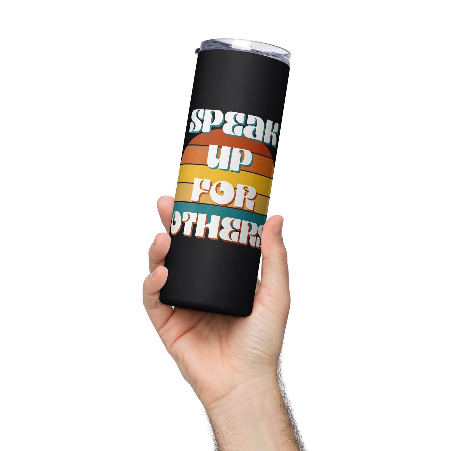 Speak Up for Others Retro Sunset Stainless steel tumbler-recalciGrant