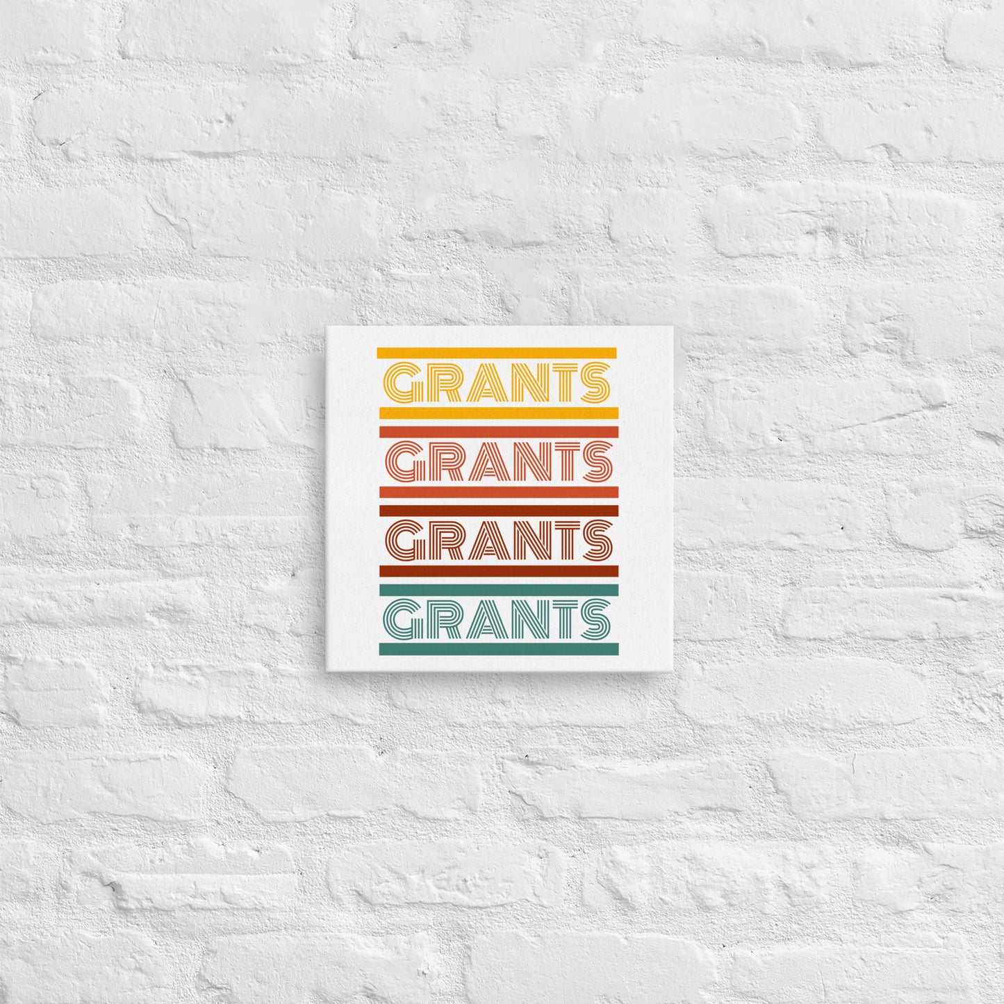 Retro Grants Typography Thin canvas 12x12