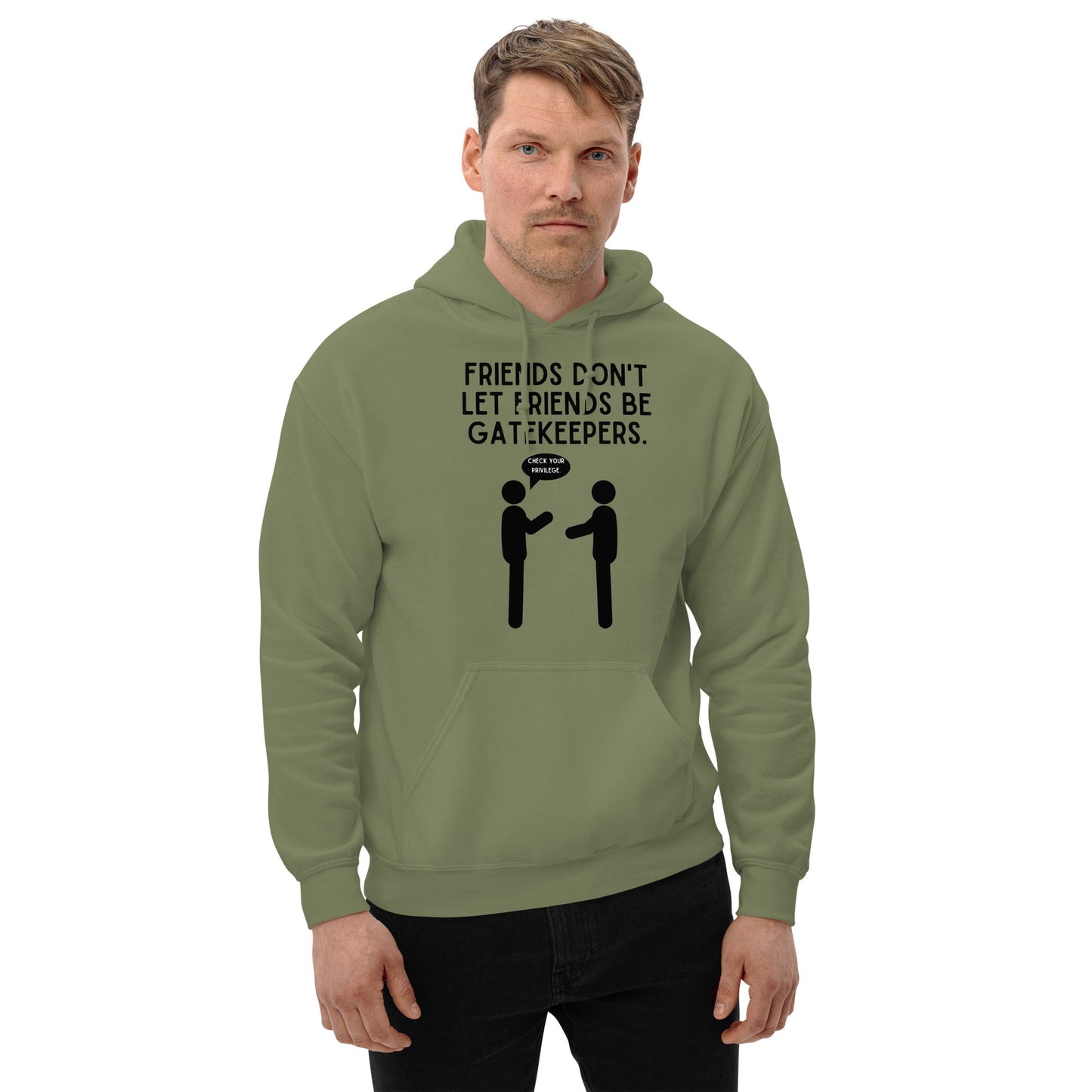 Friends Don't Let Friends Gatekeep Light Unisex Hoodie