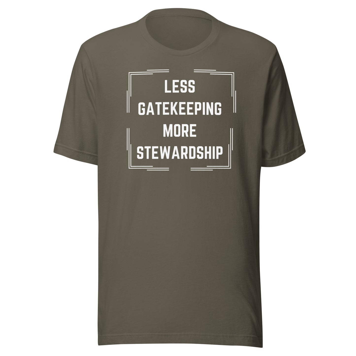 Less Gatekeeping, More Stewardship - Dark Unisex t-shirt