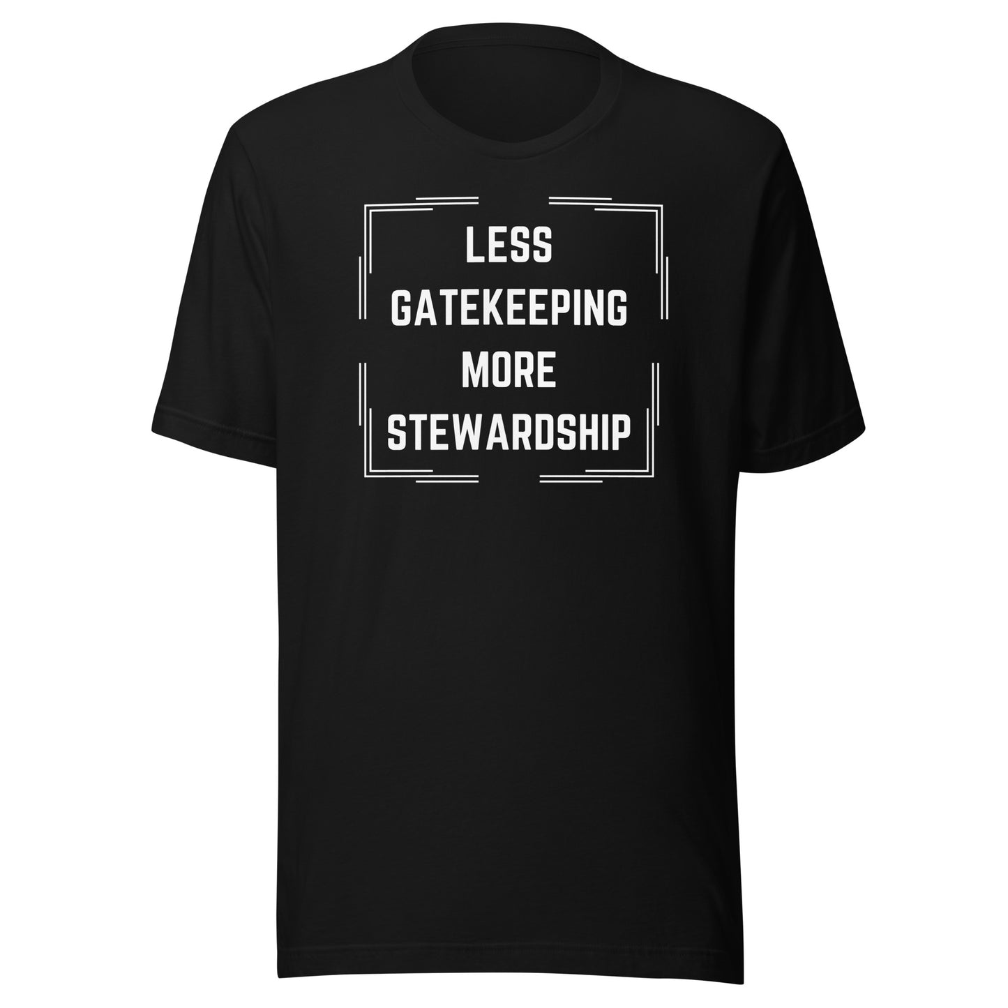 Less Gatekeeping, More Stewardship - Dark Unisex t-shirt