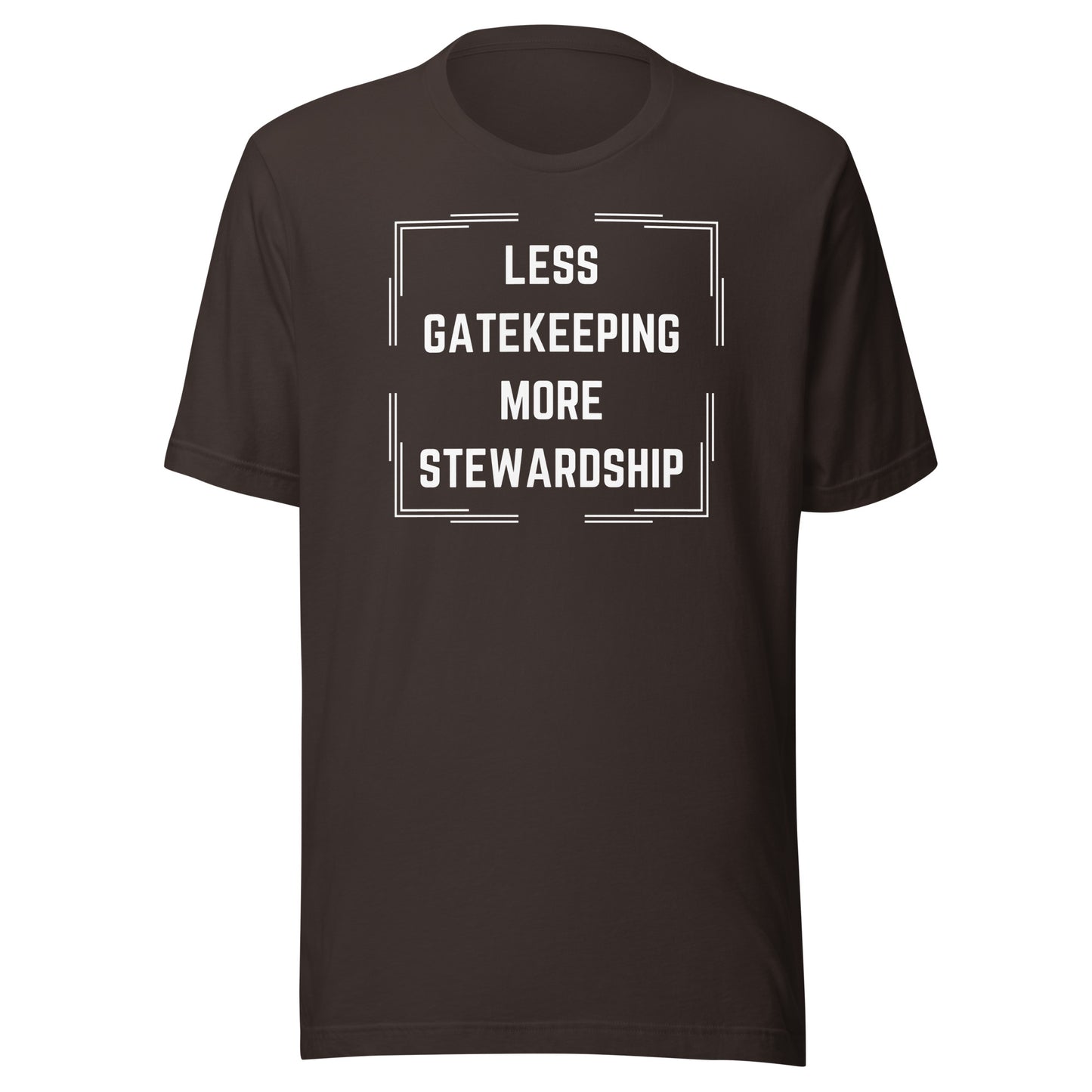 Less Gatekeeping, More Stewardship - Dark Unisex t-shirt