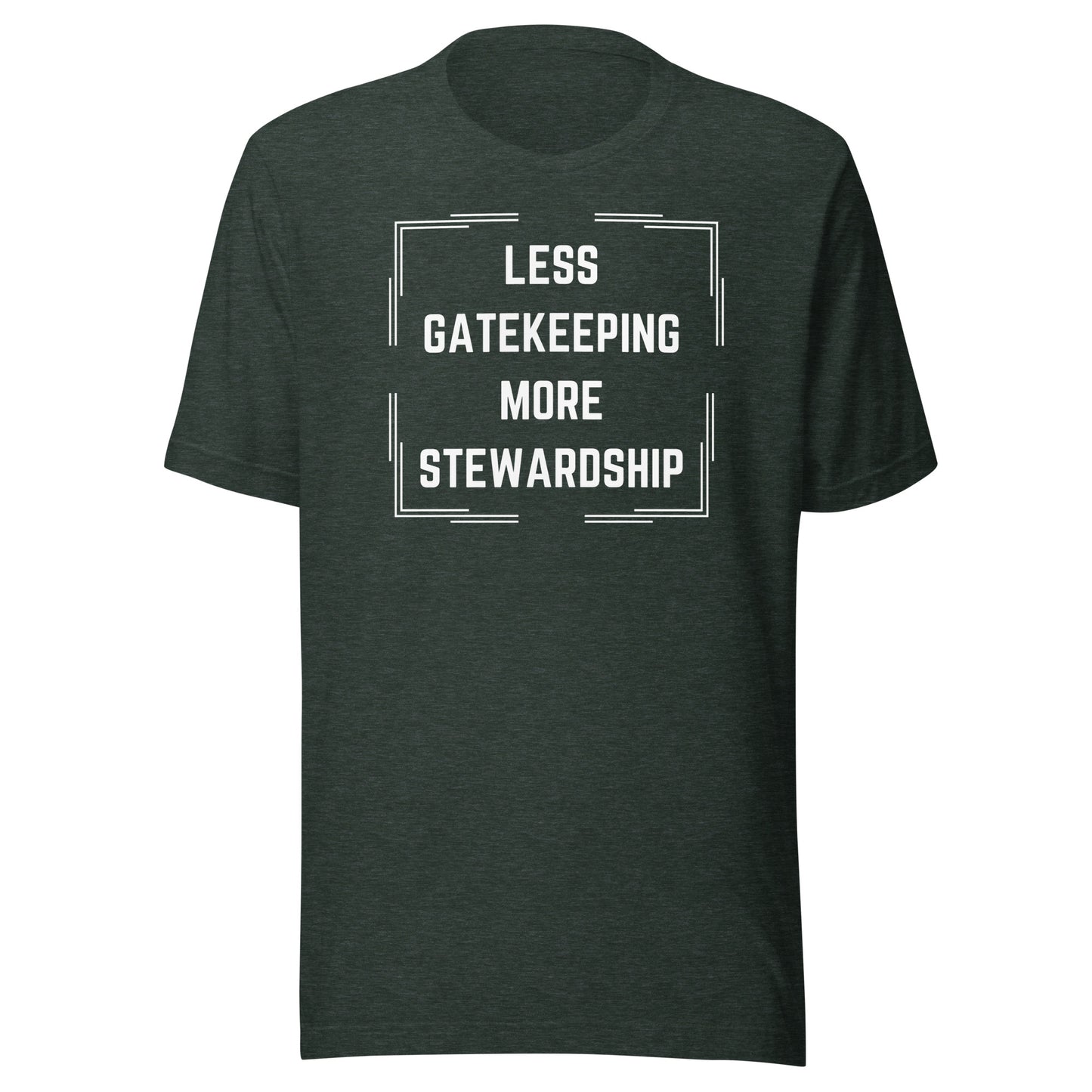 Less Gatekeeping, More Stewardship - Dark Unisex t-shirt
