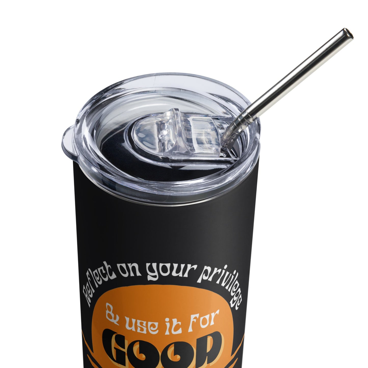 Use Your Privilege for Good Retro Sunset Stainless steel tumbler-recalciGrant