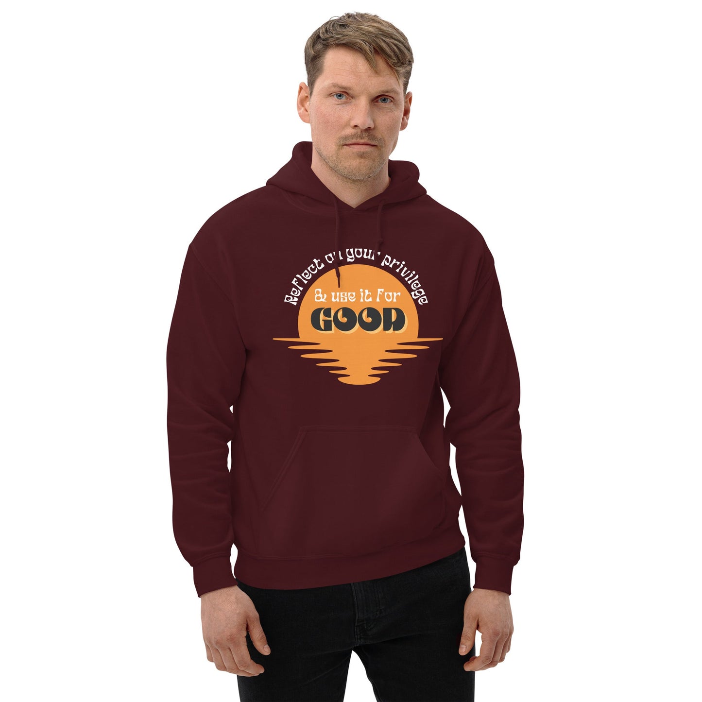 Use Your Privilege for Good Retro Sunset Unisex Hoodie-recalciGrant