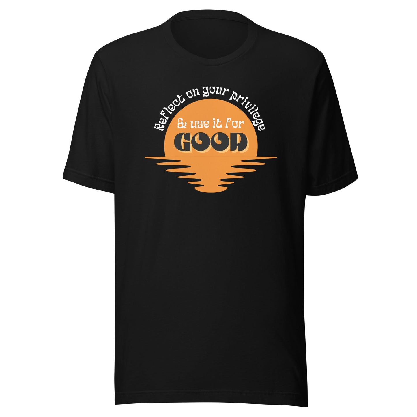 Use Your Privilege for Good Retro Sunset Unisex t-shirt-recalciGrant