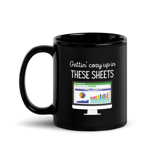Up in These Sheets Black Glossy Mug 11oz