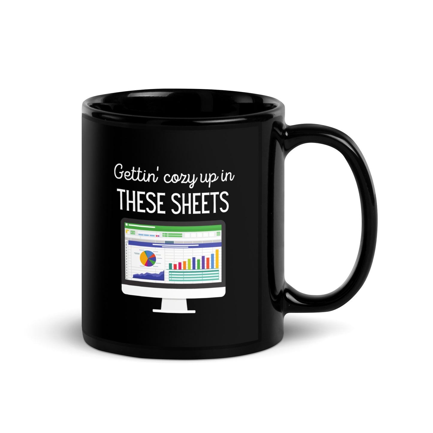 Up in These Sheets Black Glossy Mug 11oz