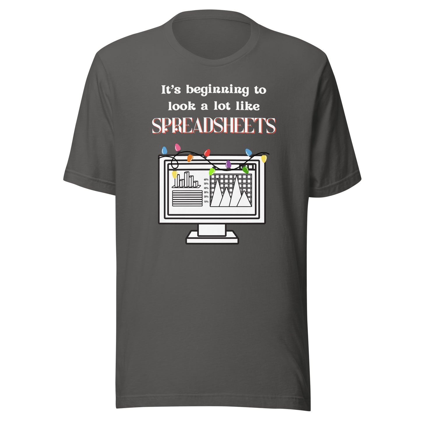 Holiday Spreadsheets dark Unisex t-shirt