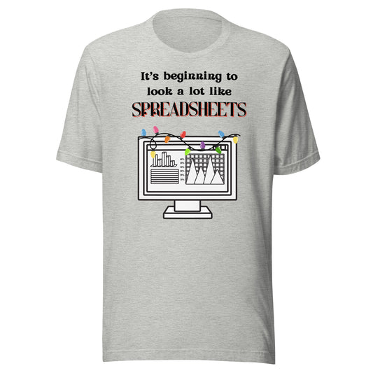 Holiday Spreadsheets light Unisex t-shirt