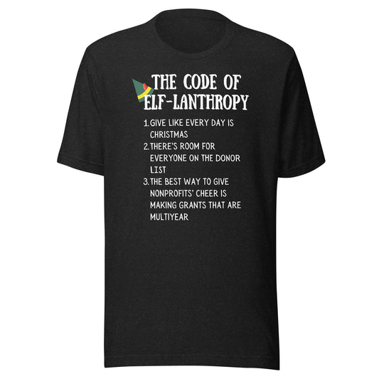 Code of Elf-lanthropy dark Unisex t-shirt