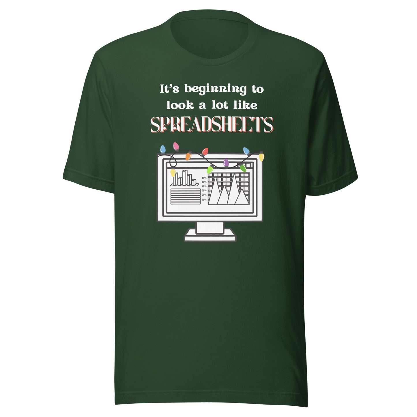 Holiday Spreadsheets dark Unisex t-shirt