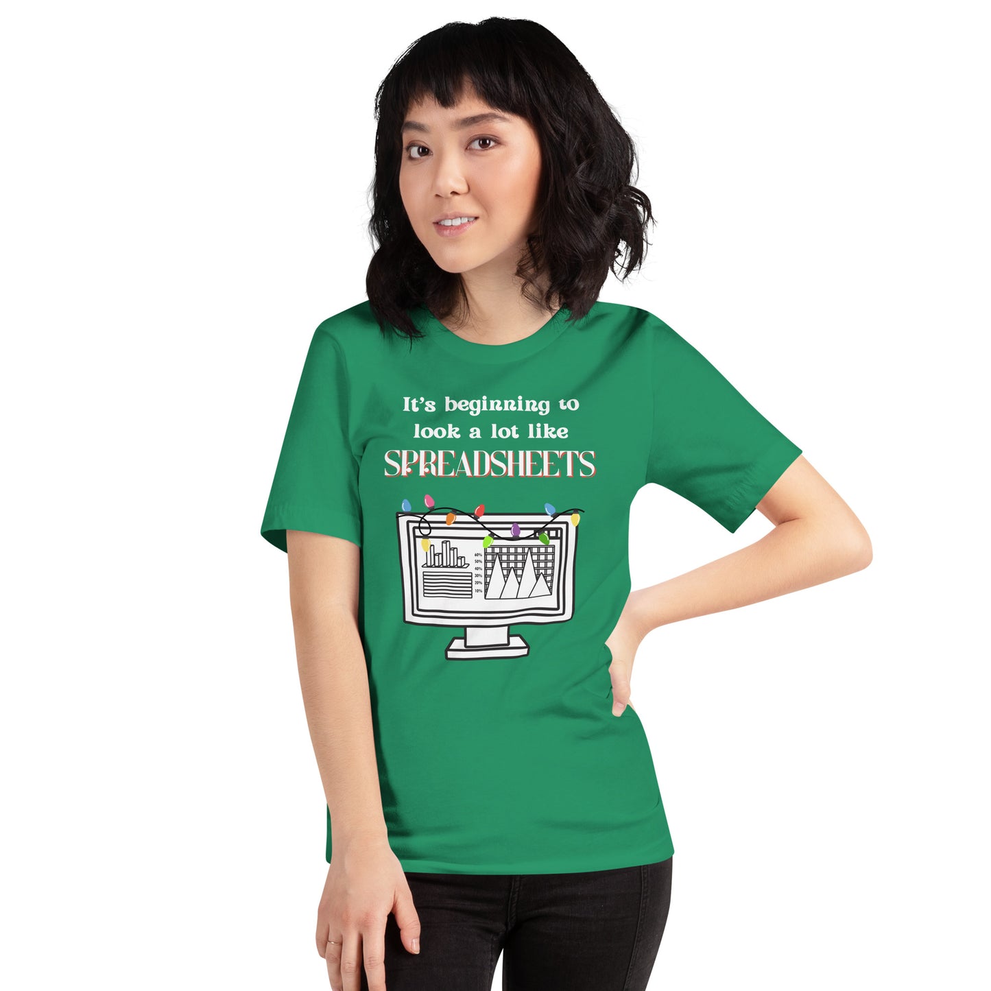 Holiday Spreadsheets dark Unisex t-shirt