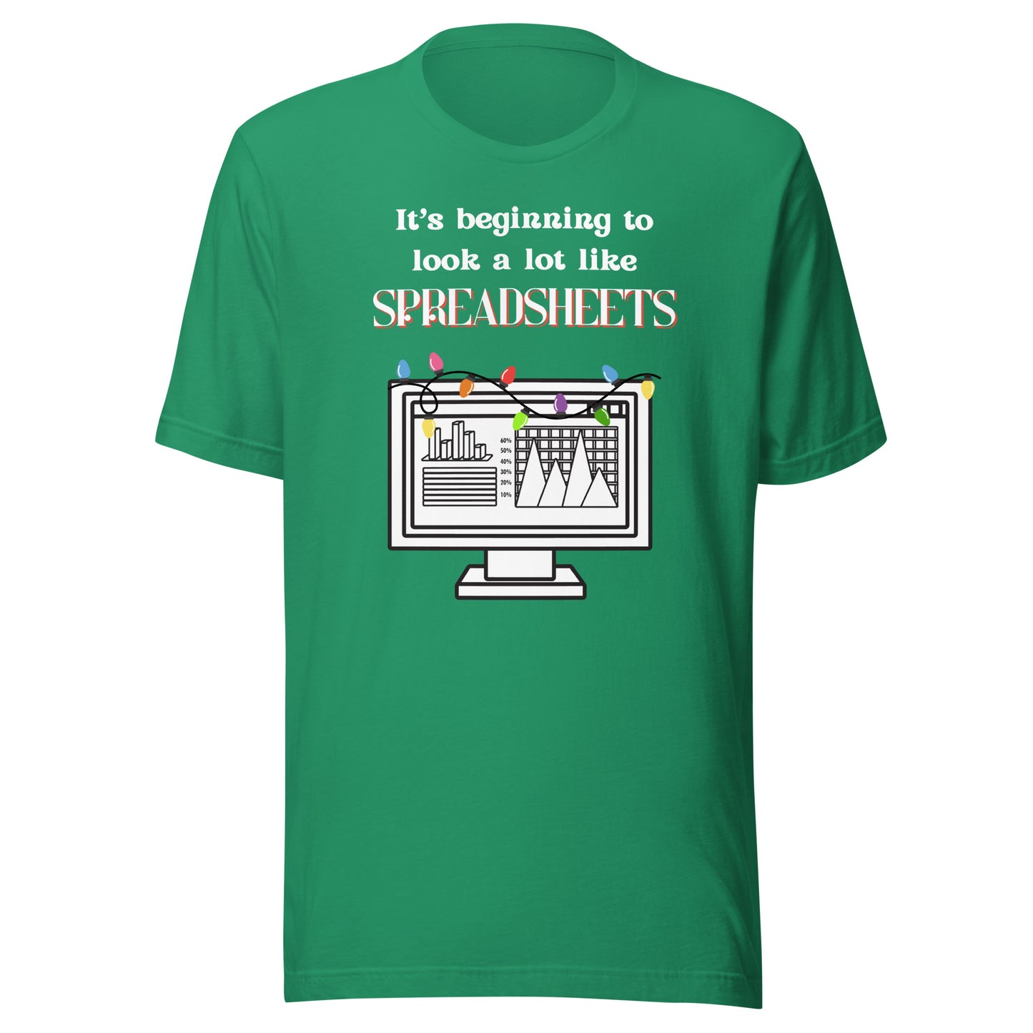 Holiday Spreadsheets dark Unisex t-shirt