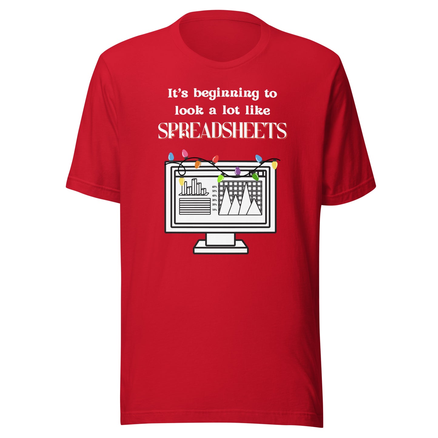 Holiday Spreadsheets dark Unisex t-shirt