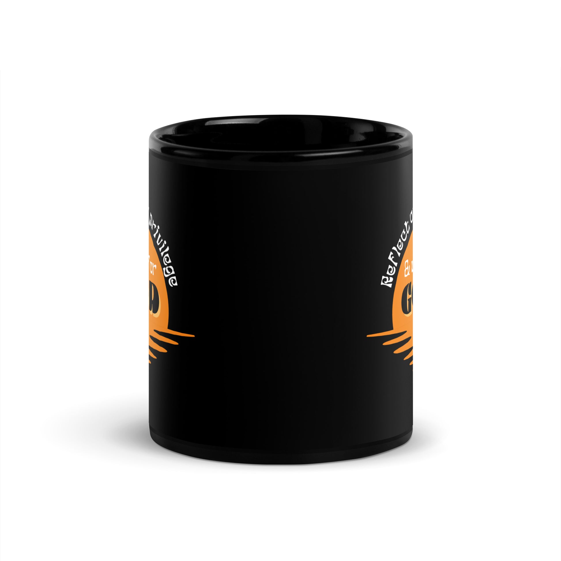 Use Your Privilege for Good Retro Sunset Black Glossy Mug 11oz-recalciGrant