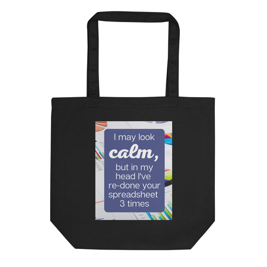 Calm Re-do Spreadsheet Eco Tote Bag-recalciGrant