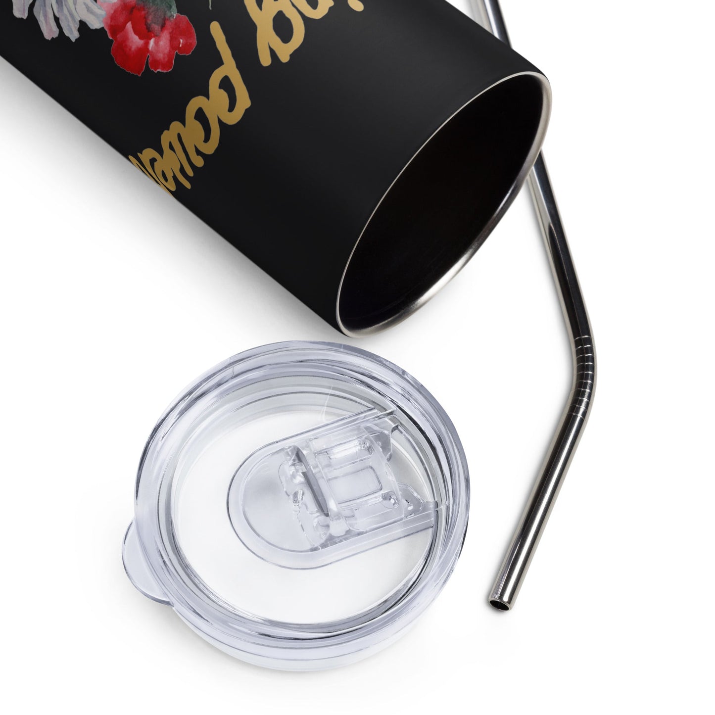 Sharing Power is Caring Floral Stainless steel tumbler-recalciGrant