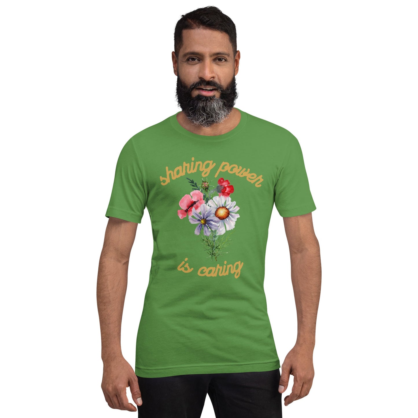 Sharing Power is Caring Floral Unisex t-shirt-recalciGrant