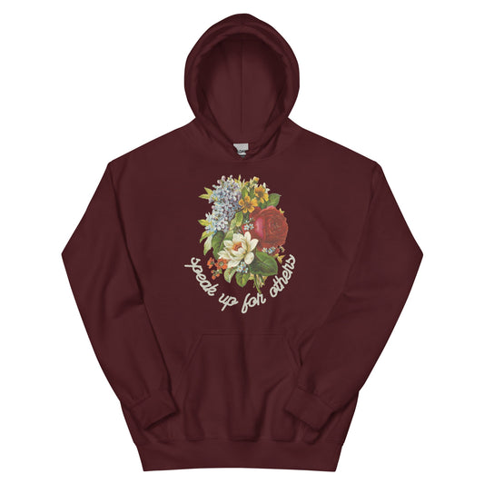 Speak Up for Others Floral Unisex Hoodie-recalciGrant