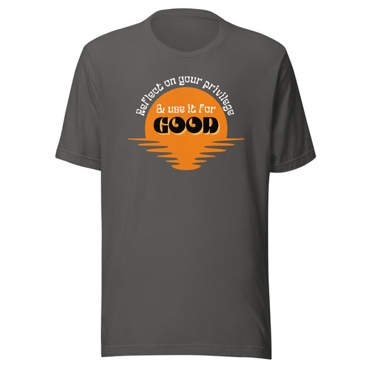 Use Your Privilege for Good Retro Sunset Unisex t-shirt-recalciGrant