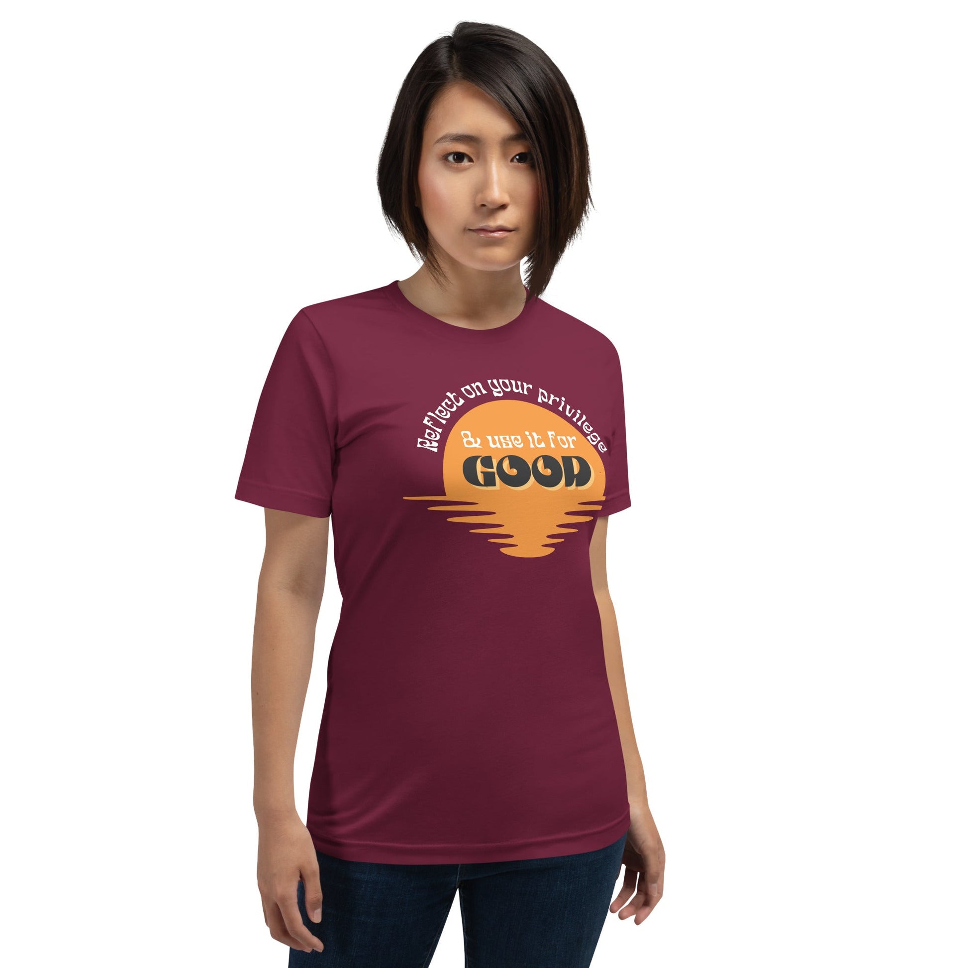 Use Your Privilege for Good Retro Sunset Unisex t-shirt-recalciGrant